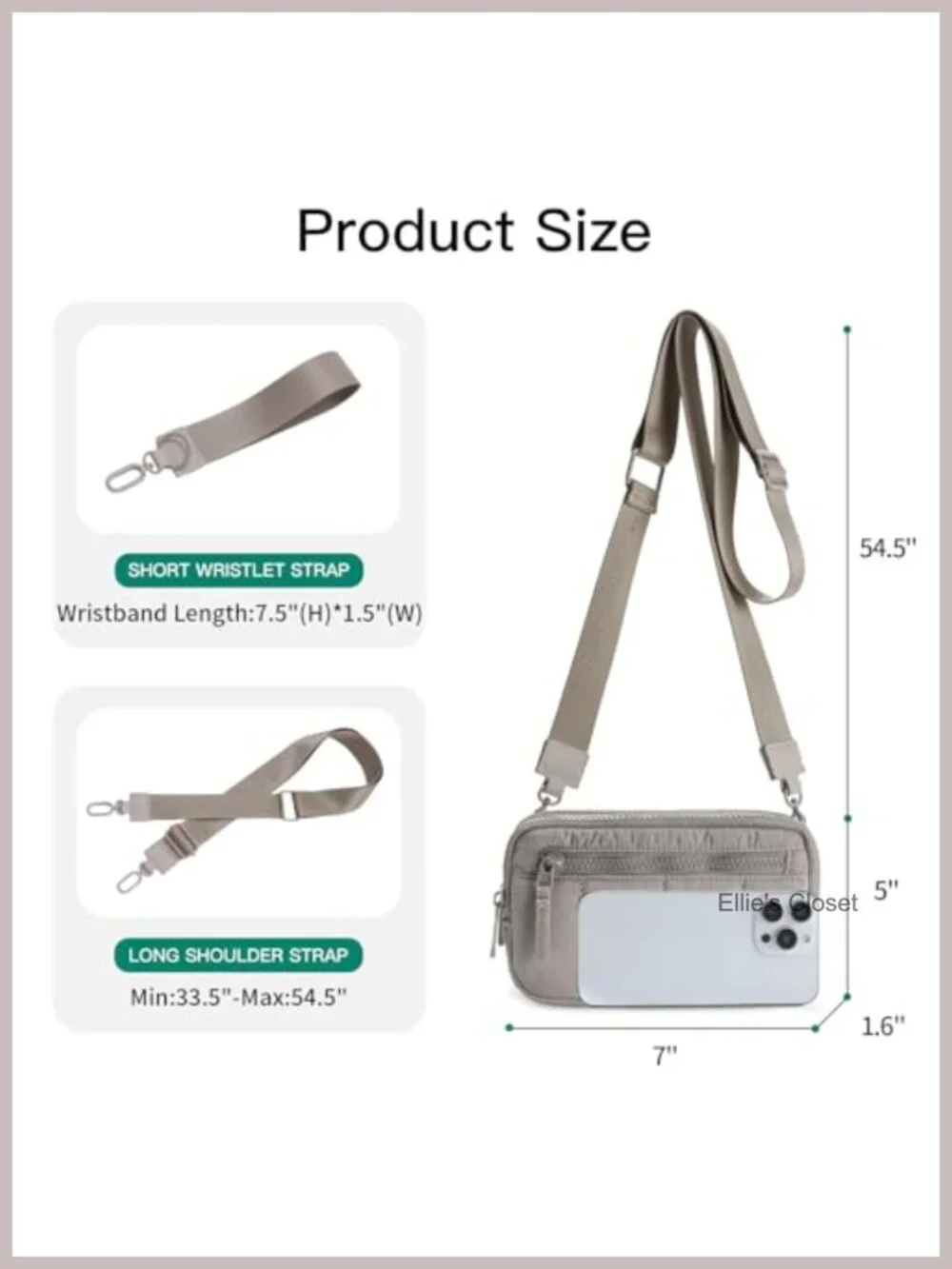 Puffy Crossbody Purse for Women RFID Blocking Wristlet Wallet Nylon